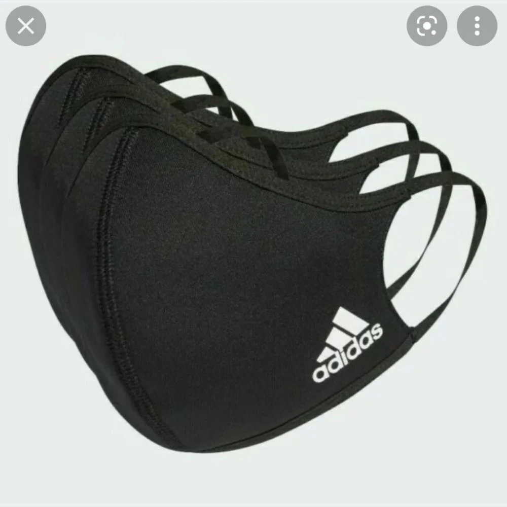Adidas Face Mask Cover Protection Black Sz S One pack includes 3 masks.